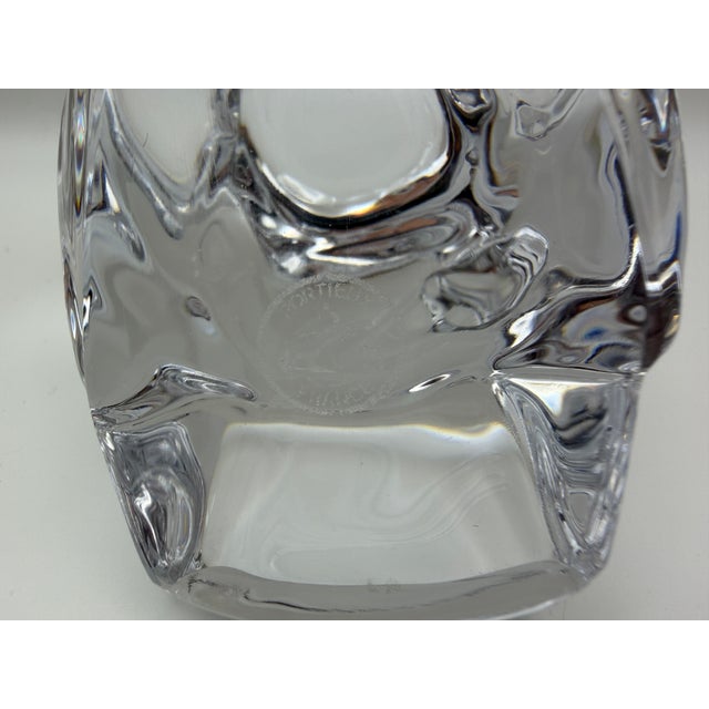 Transparent Late 20th Century Portieux France Heavy Art Glass Bird Paperweight For Sale - Image 8 of 11