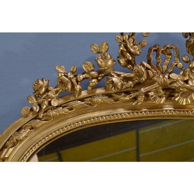 Gold Mid-19th Century Louis XVI Golden Mirror For Sale - Image 8 of 18
