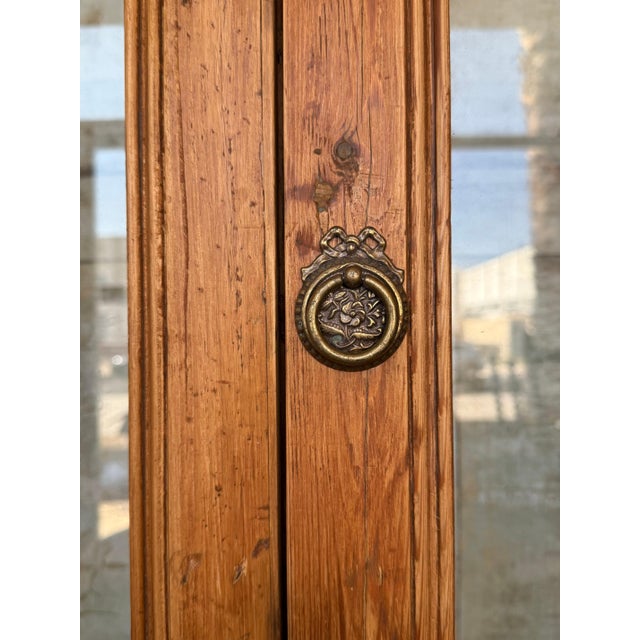 Late 19th Century 19th Century Large & Narrow Cupboard or Bookcase with Glass Vitrine, Pine For Sale - Image 5 of 18