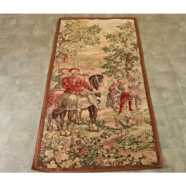 French 20th Century Tapestry Cartoon with Iron Hanger For Sale - Image 12 of 12