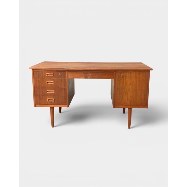 Classic Danish Teak Desk, 1960s For Sale - Image 6 of 6