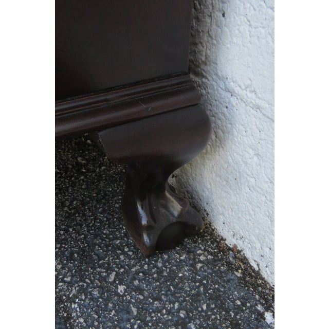 Prays Furniture 1940s Ball and Claw Feet Serpentine Mahogany Secretary Desk 6254 For Sale - Image 15 of 18