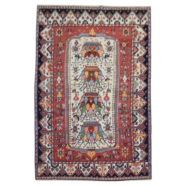 1940s Persian Bakhtiari Rug - 4'6" x 6'5" For Sale - Image 15 of 18