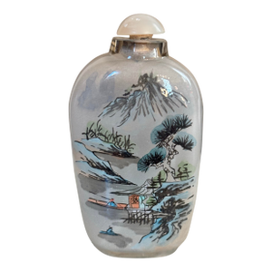 Vintage Chinese Reverse Painted Glass Snuff Bottle