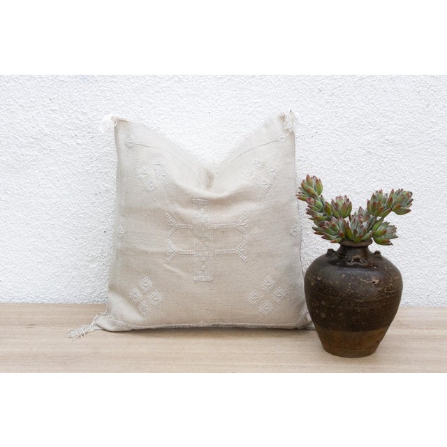 Introduce a touch of delicate artistry to your home with our handcrafted 18-inch square cactus silk pillow cover. Woven...