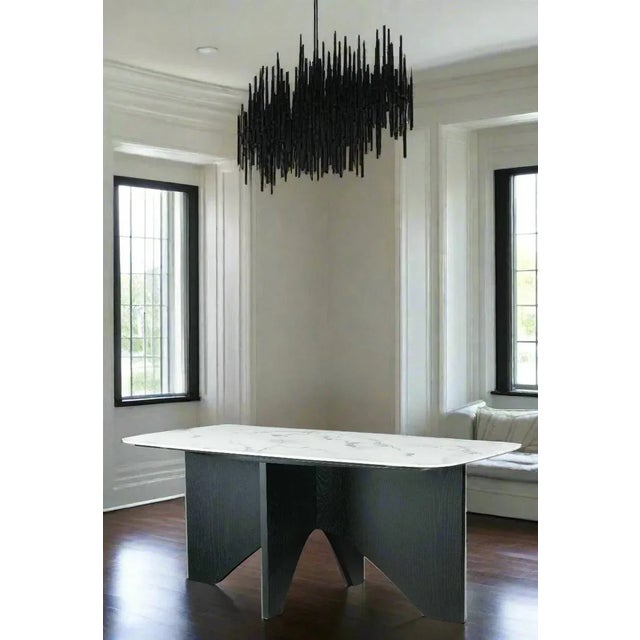 2020s Finneas Rectangular Dining Table Set in Black and White For Sale - Image 5 of 5