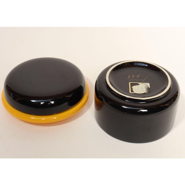 Sicart Vintage Italian Black and Yellow Lidded Ceramic Jar by Pino Spagnolo for Sicart For Sale - Image 4 of 10