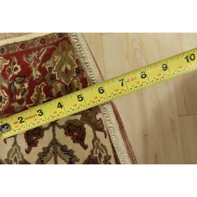Agra Runner 4’2” X 12′ Ivory Wool Traditional Hand-Knotted Oriental Rug For Sale - Image 11 of 13