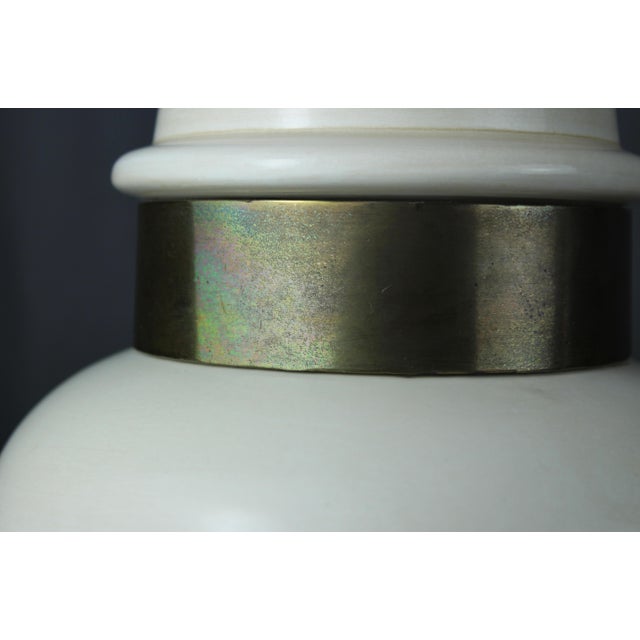 1980s Ceramic Ginger Jar & Brass Table Lamp by Chapman For Sale - Image 9 of 12