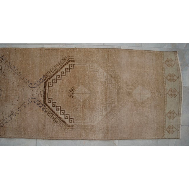 Hand-Knotted Turkish Runner Rug, Earthy Tones Hallway Rug, Kitchen Decor - 3' X 12'4" For Sale - Image 10 of 13