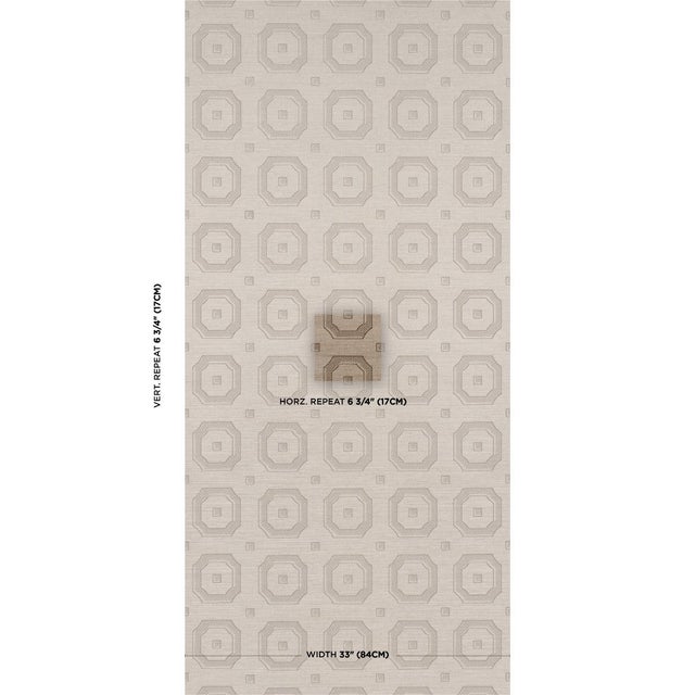 Beveled Frame Sisal wallpaper is a playful, modern take on a trompe l’oeil panel motif. Printed by hand on our Haruki...
