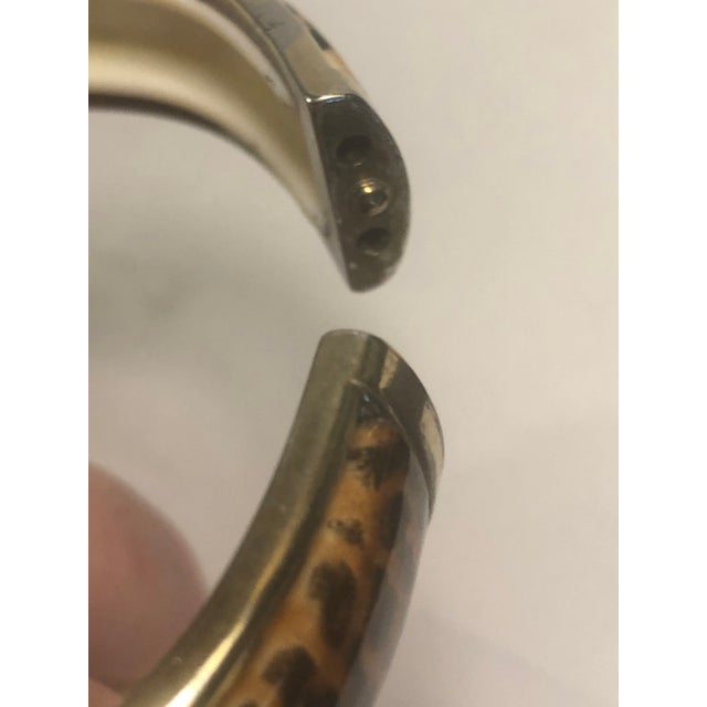 1980s Lucite Tortoise Clamper Bangle Bracelet For Sale - Image 11 of 11