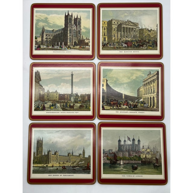 Black De Luxe Traditional Collection Coasters with English Landmarks and Riding and Hunting Scenes from Pimpernel England, 1980s, Set of 20 For Sale - Image 8 of 17