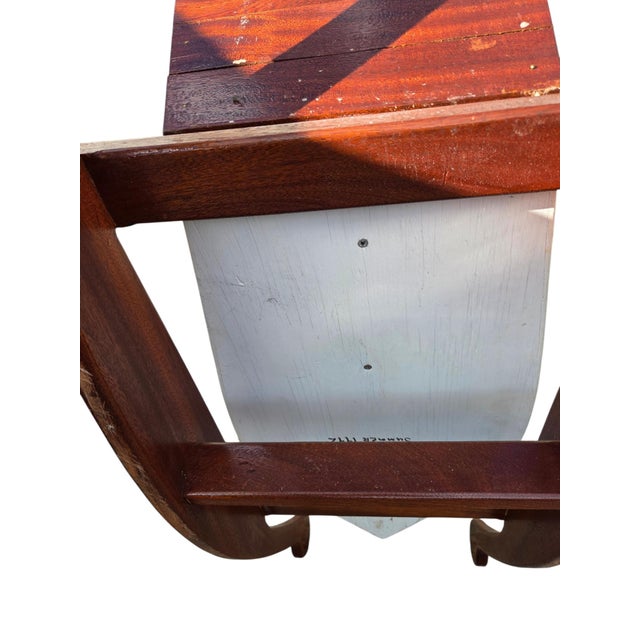 Vintage Folk Art Speedboat Mahogany Runabout Boat Rocking Horse Chris Craft Style For Sale - Image 18 of 18