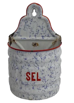 Belgian Enamel Salt Canister