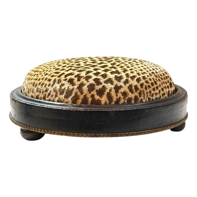 Late 19th Century English Upholstered Footstool For Sale