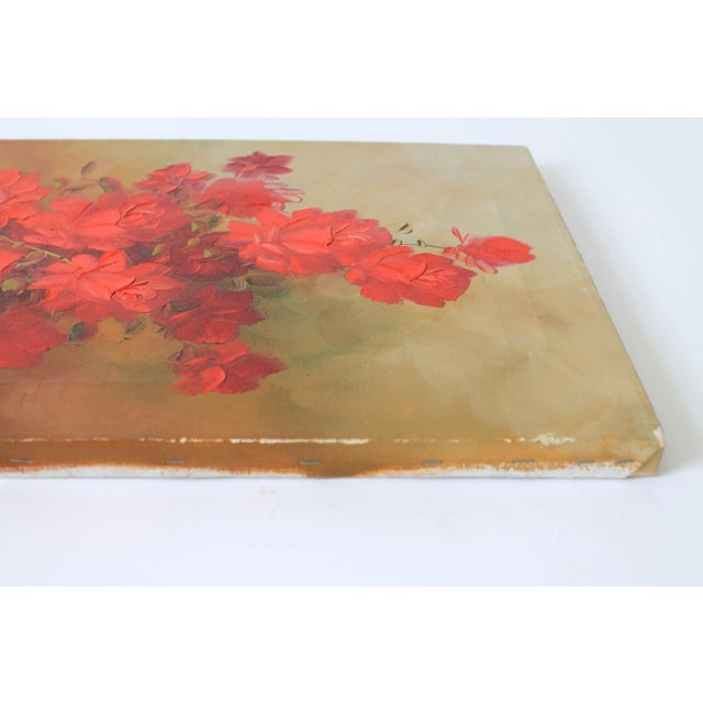 Mid 20th Century Vintage Red Roses Impressionist Still Life Painting by Robert Cox For Sale - Image 5 of 8