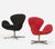 Mid-Century Modern Authentic Arne Jacobsen Swan Lounge Chairs Model 3320 Fritz Hansen 1960s Danish Modern Egg For Sale - Image 3 of 8