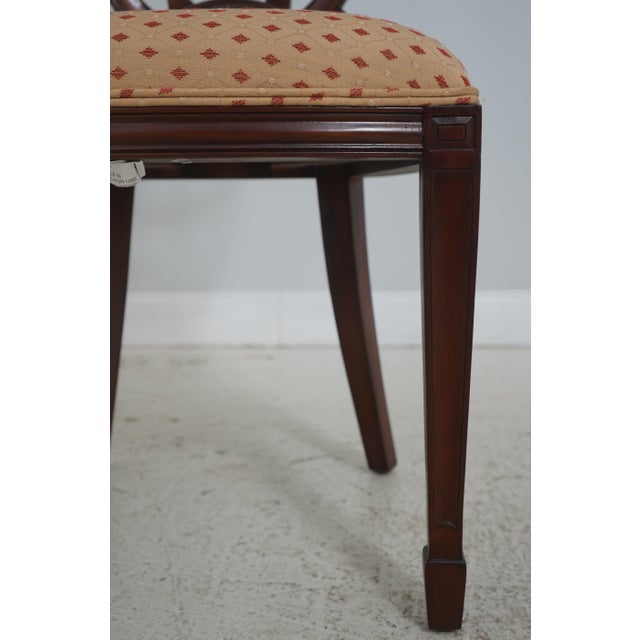 Set of 8 Maitland Smith Shield Back Mahogany Dining Room Chairs For Sale - Image 10 of 18