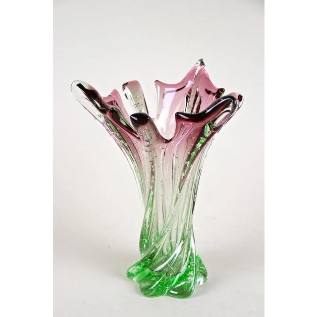 Glass Mid-Century Sommerso Murano Glass Vase, Italy, 1960s For Sale - Image 7 of 16