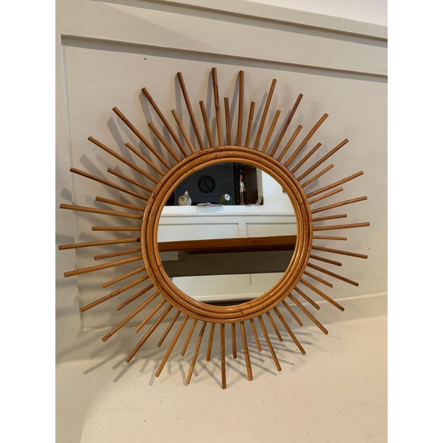 Vintage Rattan Sunburst Mirror Chairish