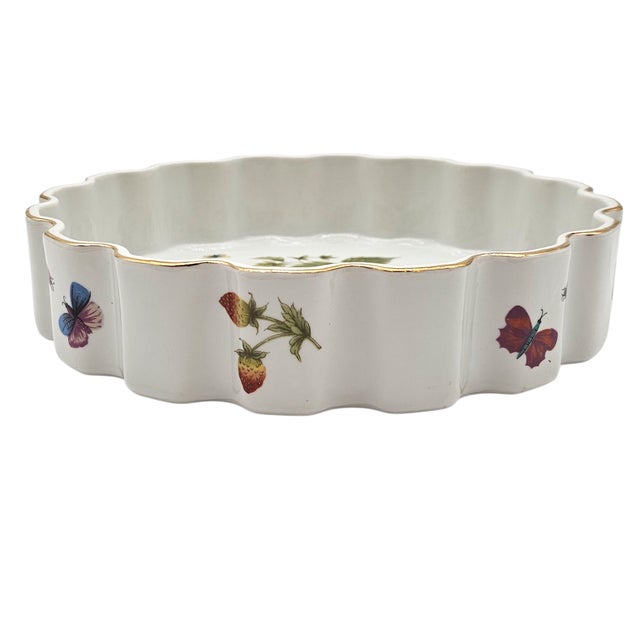 Set of 3 Ardalt Lenwile Japan Porcelain Baking Dishes – Strawberry Butterfly Pattern With Gold Trim – Oven to Table For Sale - Image 11 of 13