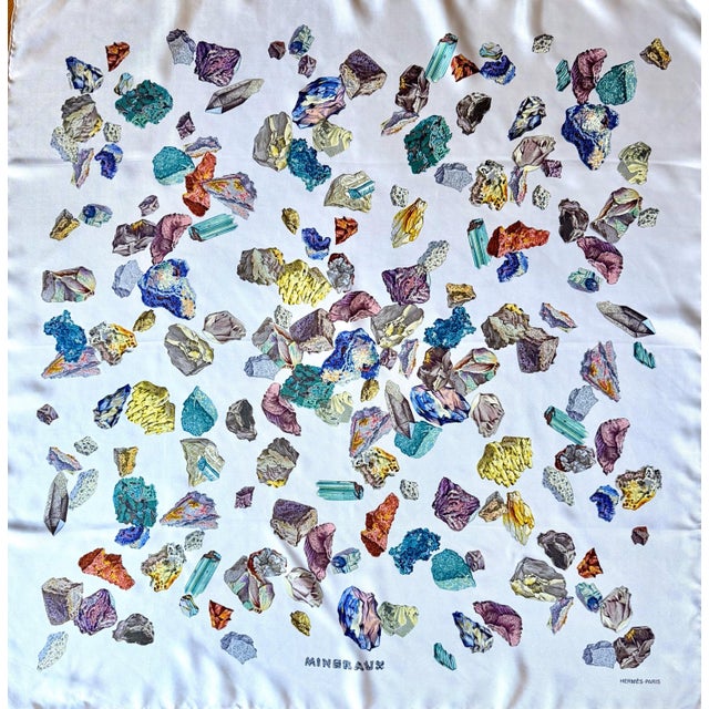 HERMÈS MINÉRAUX Silk Scarf designed by Grygkar Hugo 1984 For Sale