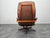 1960s Vintage Swivel Chair in Leather and Wood from Göte Möbler, Sweden, 1960s For Sale - Image 5 of 15