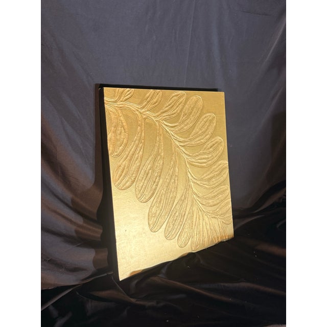 Metallic Gold Botanical Relief Wall Plaque For Sale In Miami - Image 6 of 10