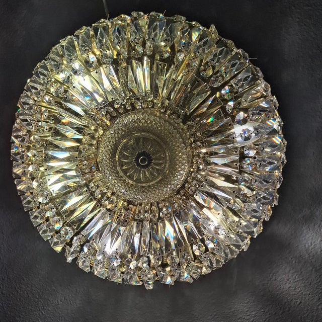 Vintage Ceiling Light in Brass and Lead Crystal from Palwa, Germany, 1960s For Sale - Image 15 of 18