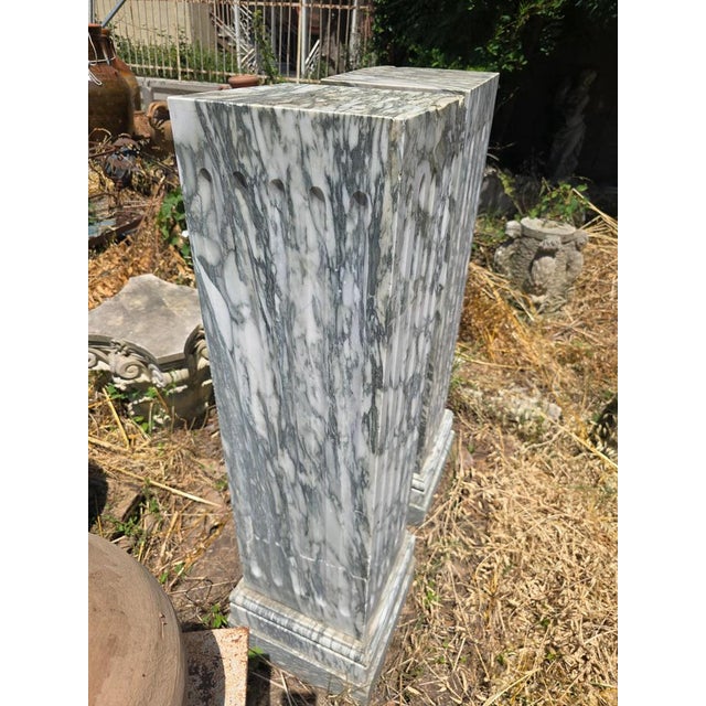 Italian Marble Pedestals, 1920s, Set of 2 For Sale - Image 6 of 9