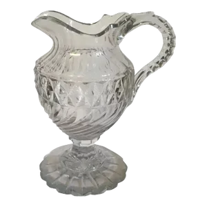 18th century Anglo Irish Cut Crystal Glass Pitcher Jug for Wine or Water