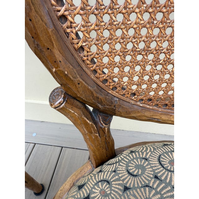 Set of 4 Vintage Faux Bois Dining Chairs With Cane Back For Sale - Image 14 of 18