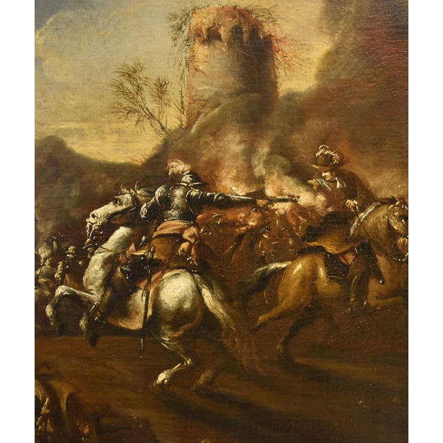 Francesco Graziani / Ciccio Napoletano, Battle with Knights, 1690, Oil on Canvas, Framed For Sale - Image 6 of 16