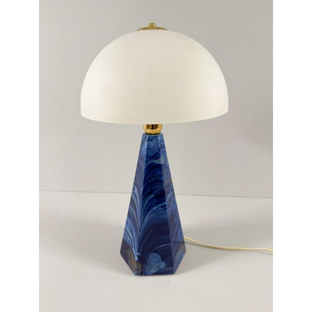 Vintage Prisma Table Lamps with Marble Shades, Italy, 2000s, Set of 2 For Sale - Image 13 of 18
