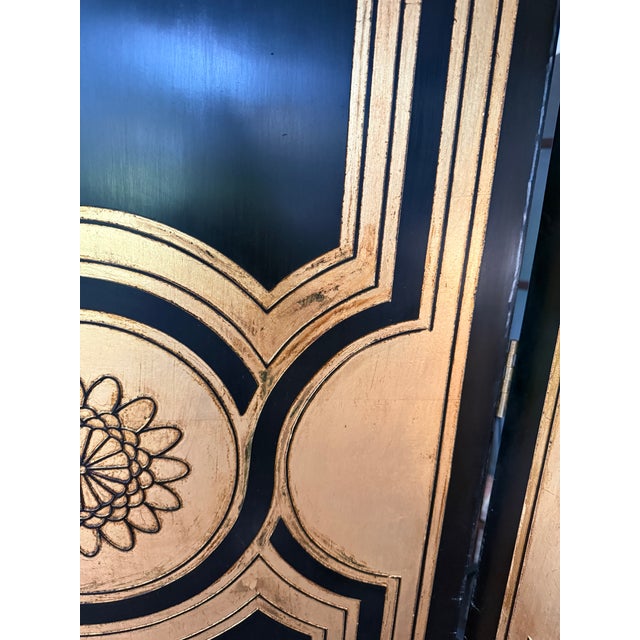 Hollywood Regency Floor Screen Room Divider Attributed to Maitland Smith For Sale - Image 6 of 10