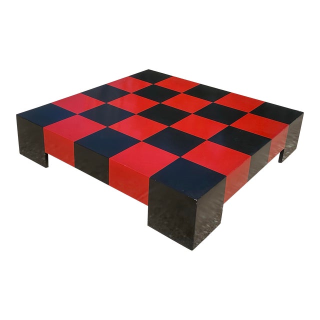 Vintage Authentic Milo Baughman for Thayer Coggin Checkered Coffee Table Style #3352 Post Modern For Sale