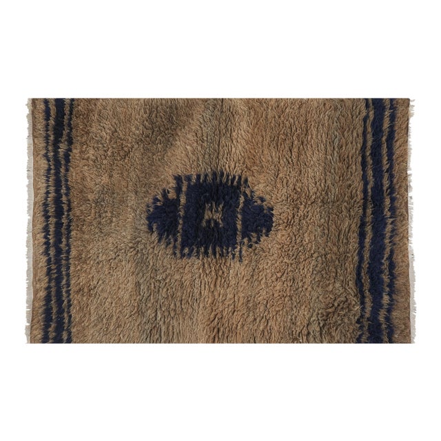 1960s Turkish Tulu Rug 3'8" X 5'6" 41.1" x 66.1" inches / 112 x 168 Cm Hand weaved with high-quality pure wool Excellent...