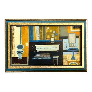 Margaret Layton Gouache on Board Bathroom Painting