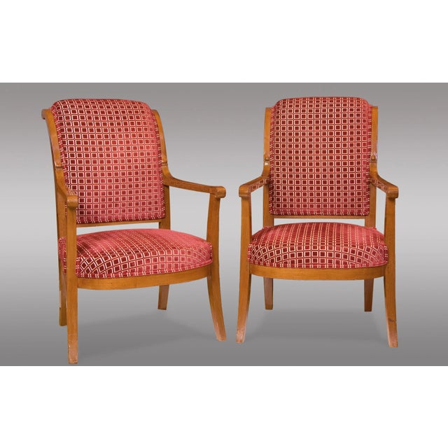 Set of French Directoire Period Mahogany Armchairs, 1800s For Sale - Image 4 of 4