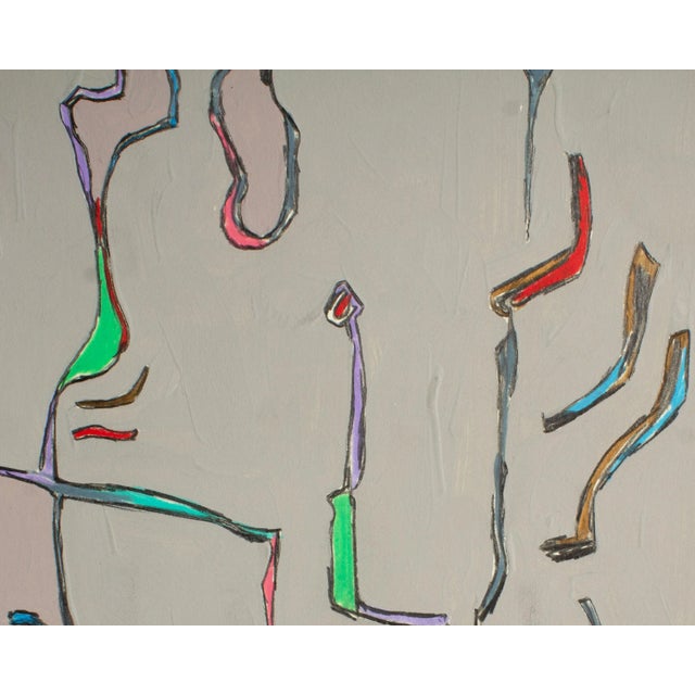 1980s 1980s Signed Abstract Mixed Media Painting by Harry Hilson For Sale - Image 5 of 7