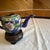 Vintage Blue Cloisonné Floral Teapot With Wooden Stand For Sale - Image 4 of 6
