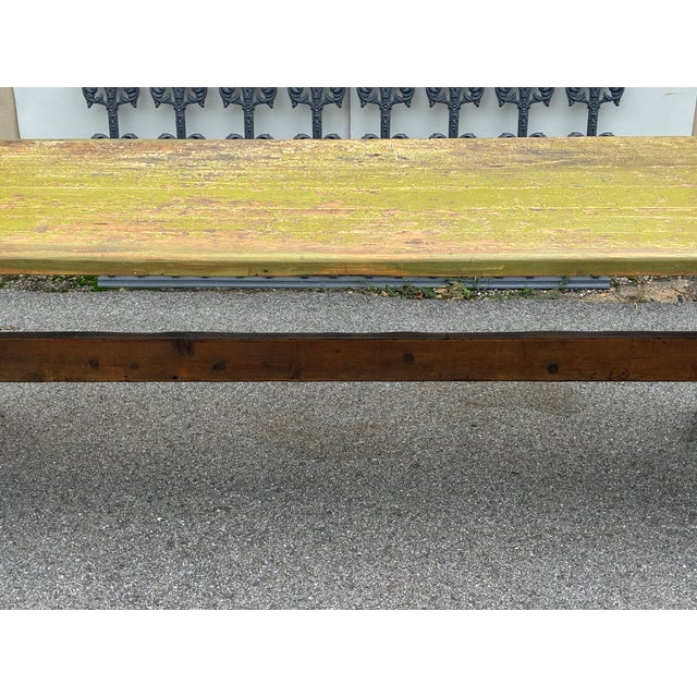 Pine Trestle Base Farmhouse Table For Sale - Image 12 of 18