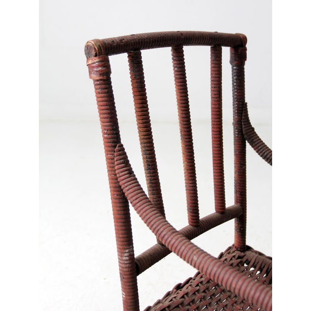 Antique American Wicker Child's Chair For Sale - Image 4 of 12