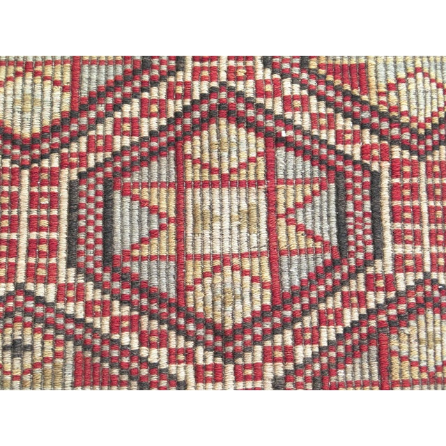 Ruby Red Mid 20th Century Large Aesthetic Jijim Kilim Rug For Sale - Image 8 of 11