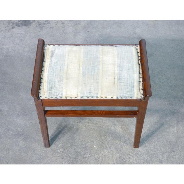 Italian Oak Wood Stool, 1940s For Sale - Image 3 of 14