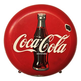 Coca-Cola Enamel Advertising Sign, 1950s For Sale