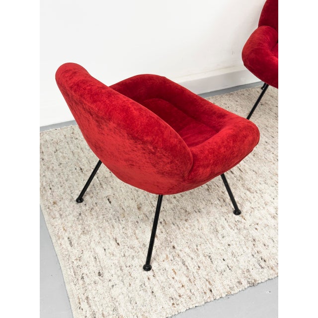 1950s Red Lounge Chairs by Fritz Neth for Correcta, 1950s, Set of 2 For Sale - Image 5 of 18