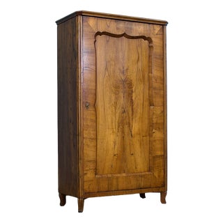 Vintage Biedermeier Burr Walnut Wardrobe, 1930s For Sale