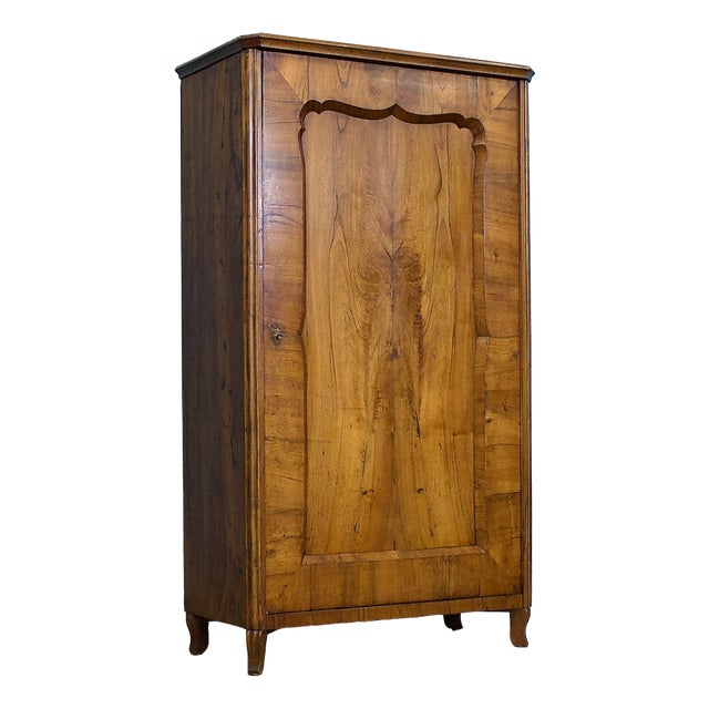 Vintage Biedermeier Burr Walnut Wardrobe, 1930s For Sale